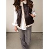 Women's Leather Vest With faux-shearling Lining - Blu Pepper - 2 of 4