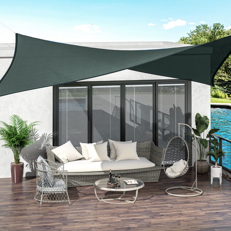 Outsunny 20' x 16' Sun Shade Sail Rectangle Sail Shade Canopy for Outdoor Patio Deck Yard, 3 of 9