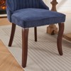 NicBex Set of 2 Flocked Linen Dining Chairs with Curved Solid Wood Legs, Modern Comfy Upholstered Kitchen Side Chairs, Accent Chairs - 4 of 4