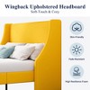 Allewie Bed Frame, Platform Bed Frame with Upholstered Headboard, Modern Deluxe Wingback, Wood Slat Support, Mattress Foundation - 3 of 4