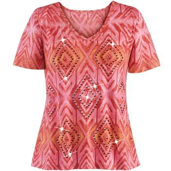 Collections Etc Ombre Diamond Pattern Top