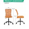 RISOKEYS Armless Office Chair Desk Chair - Modern Ergonomic Design, Adjustable Height & Roller Wheels, Back Support for Home Office, Study Room - 2 of 4
