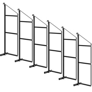 4/6/8-Pack Triple-Tier Container Racking Brackets 22"x60" Heavy-Duty Black Powder-Coated Steel Storage Racks,  1100 lb Capacity for Cargo Containers - 1 of 4