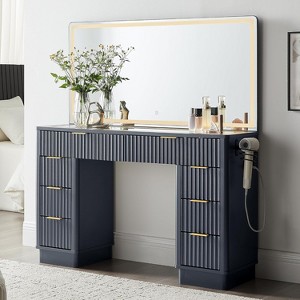 sachin and babi light blue dress Vida Designs Riano Grey 3 Drawer Bedroom Vanity Dressing Table main image 0