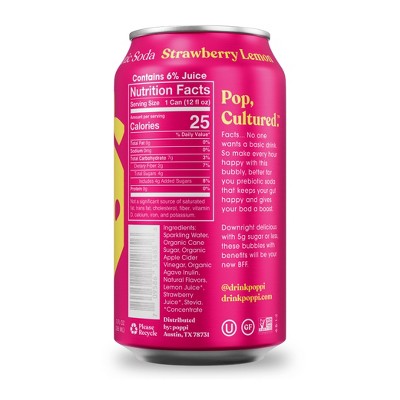 Poppi Strawberry Lemon Prebiotic Soda - 12 fl oz Can_4