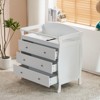 KTMBDW Modern 3-Drawer Dresser Wooden Bed Baby for Bedroom, Living Room, White - image 3 of 4