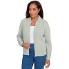 Alfred Dunner Women's Zip-Front Chenille Collared Cardigan - 3 of 4