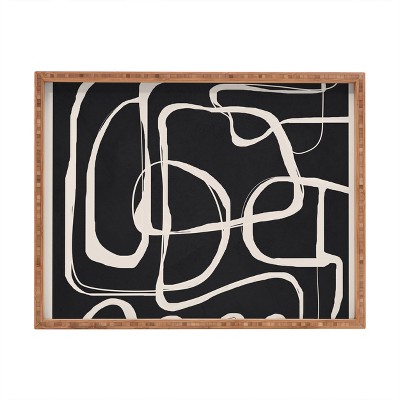 Nadja Modern Minimalist One Line Art Rectangular Tray - Deny Designs
