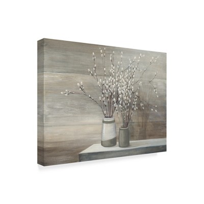 Trademark Fine Art -"Pussy Willow Still Life Gray Pots" Outdoor Canvas