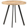 vidaXL Handmade Dining Table - Round Design, Industrial Style with Black Powder-Coated Iron Legs - Rough Mango Wood - Brown, Diameter 31.5in - 2 of 4