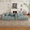 103" Chenille Upholstered L-Shaped Modular Sectional Sofa with 3 Pillows, Free Combination Sofa for Living Room, Apartment, and Bedroom - 4 of 4