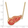 Black Bow Jewelry 14k Yellow Gold Plated Sterling Silver Detroit Red Wings NHL Necklace 18 Inch - 2 of 4
