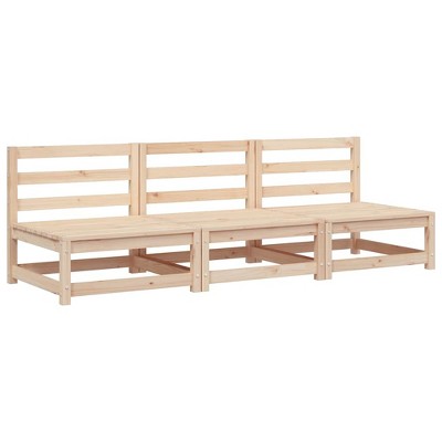 vidaXL Garden Sofa Natural Pine Solid Pine Wood Medium Modular