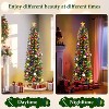HOMDOX 6ft Pre-Lit Pencil Artificial Christmas Tree with 250 Multicolor LED Lights - Slim Spruce Green, Easy Assembly, Hinged Branches & Metal Stand - 3 of 4