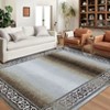 Washable Modern Bordered Rug Non Slip Low Pile Rug Soft Contemporary Throw Floor Cover Foldable Indoor Carpet for Living Room Bedroom Playroom - 2 of 4