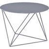 Royal Hampton Accent Table with Open Geometric Base and Round Top, Gray - 3 of 4