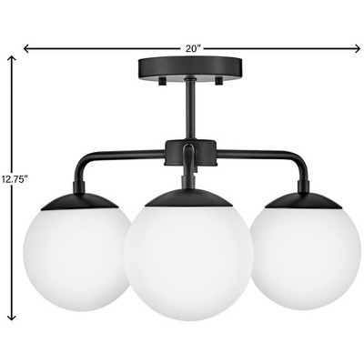 Juniper Matte Black and Etched Opal Glass 3-Light LED Globe