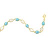 Caribbean Treasures Sterling Silver, Alternating MOP & Larimar Pearshaped Bracelet - Gold Plated - Multi - 7+1 Inch - 2 of 3