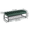 52"Entryway Bench With Shoe Rack,Shoe Storage Bench,Small Entryway Bench With Storage,Storage Bench Upholstered With Metal Shelf-Cuddlewood - 4 of 4