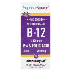 Superior Source Methylcobalamin B-12, B-6 & Folic Acid, 60 MicroLingual® Instant Dissolve Tablets - 1 of 3