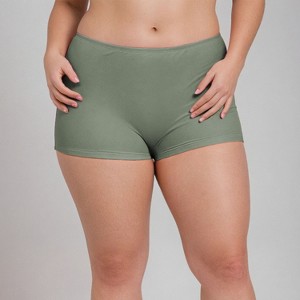 Calypsa Women's Plus Size Chlorine Resistant BoyShorts - 1 of 2