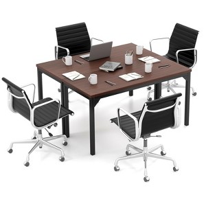 Costway Set of 2 55" Conference Table Office Computer Study Desk Metal Base Meeting Room - 1 of 4