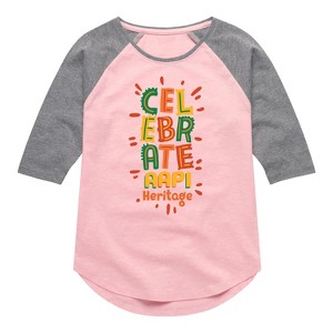 Girls' - Instant Message - Celebrate AAPI Heritage Shirt Tail Raglan Graphic T-shirt - 1 of 4