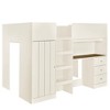 PAGED Twin Size Loft Bed L-Shaped Wooden Bed Frame with 2 Desks, Inclined Ladder and Guardrail for Bedroom - 4 of 4