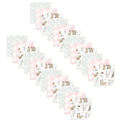 Hudson Baby Infant Girl 24Pc Cotton Muslin Washcloths, Enchanted Forest, One Size - image 1 of 2