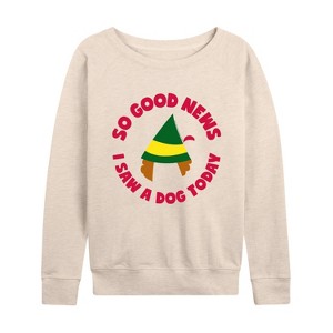 Women's - ELF - Saw a Dog Lightweight French Terry Wide Neck Long Sleeve Shirt - 1 of 4