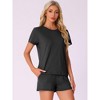 INSPIRE CHIC Womens Pajama Sets 2 Piece Lounge Set Short Sleeve Top and Shorts Soft Pj Set Loungewear Sets Comfy Sleep Sets - 2 of 4