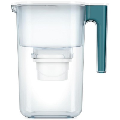 Perfect Pour 10-Cup Blue Water Filter Pitcher with 3 Filters