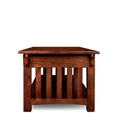 Mission Solid Oak Rectangular Coffee Table with Storage - Medium Oak