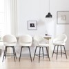 Bekrvio Swivel Counter Height Bar Stools Set of 2/4,26" Kitchen Bar Chairs w/Hollow Back,Faux Leather/Velvet Upholstered for Kitchen Island - 2 of 4