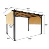 9.5x12 Ft  Pergola Retractable Pergola With  Canopy,  Adjustable Side Shading, Outdoor Patio Sunshelter Pergola for Gardens,Terraces,Backyard khaki - 3 of 4