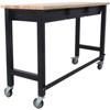 Okak 48/60IN Wide Office Desk with Adjustable Height, Standing Desk with Metal Wheels, Computer Desk for Living Room, Workshop, Office - 4 of 4