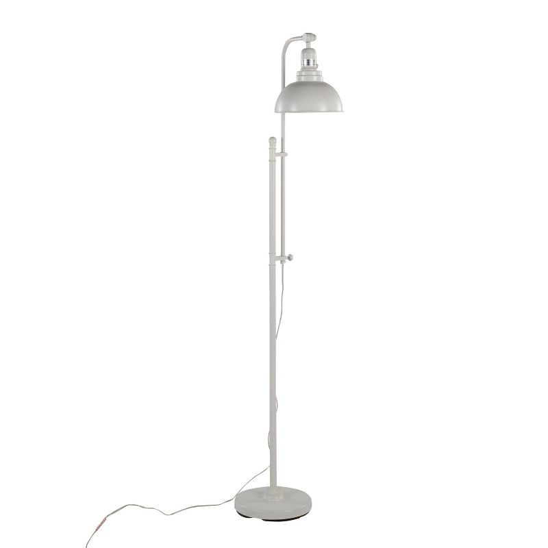 LumiSource Emery Industrial Floor Lamp in White Metal, 1 of 10