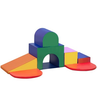 Runesay Colorful 7-Piece Baby Soft Play Equipment, Toddler Climber for Creativity and Shape Discovery