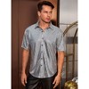 INSPIRE CHIC Men's Button Down Short Sleeve Party 70s Disco Costume Shirt - 4 of 4