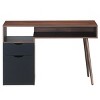 Costway Computer Desk PC Writing Table Study Workstation Drawer & Cabinet With Wood Legs - 2 of 4