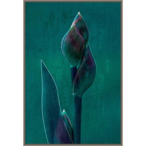 Amanti Art 23"x33" Blue Charade by Chris Hamilton Framed Canvas Wall Art Print : Modern Lithograph, Polystyrene Frame - 1 of 4
