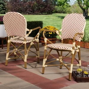 Set of 2 Seva Stackable Bistro Dining Chairs with High Backrest - BaxtonStudio - 1 of 4