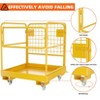 Forklift Safety Cage 36x36 Inches 1200LBS Capacity with 4 Wheels Forklift Work Platform Aerial Platform Collapsible Lift Basket for Lifting Loader - 4 of 4