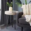 Olivia & May Modern Accent Table Brown: Round Wood Top, No Assembly, MDF Frame - image 2 of 4