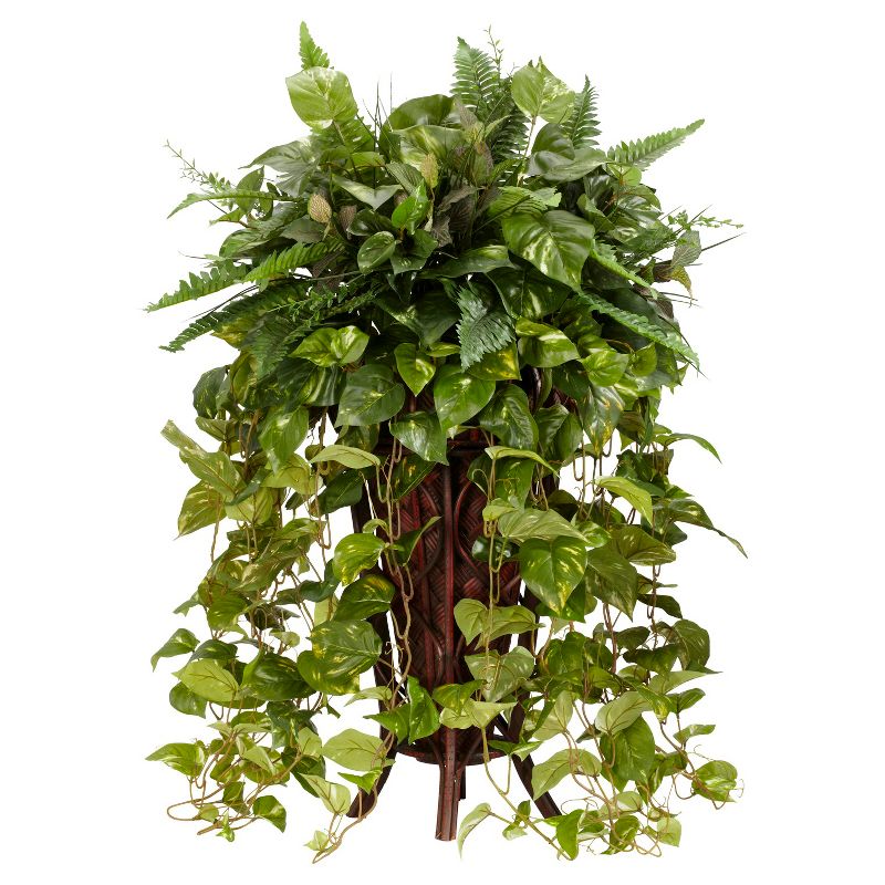 Nearly Natural Vining Mixed with Decorative Stand Silk Plant, 1 of 5