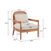 26.6" Fabric Mid-Century Accent Chairs Set of 2 with Walnut Frame and Rattan Backrest - 3 of 4