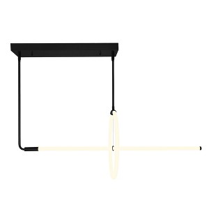CWI Lighting Hoops 2 Light LED Chandelier With Black Finish - 1 of 4