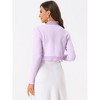 Allegra K Women's Elegant Ruffle Collar Crop Knit Open Front Shrug - 4 of 4