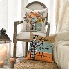 Attop Fall Pumpkin Home Sweet Home Throw Pillow Covers, 18 x 18 Inch Autumn Thankful Grateful Blessed Harvest Floral - 4 of 4
