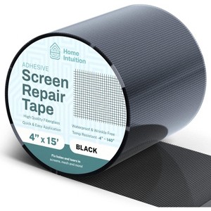 HOME INTUITION 4 In. x 15 Feet Gray  Fiberglass Window Screen Repair Tape Patch for Ripped Screen Doors and Windows - 1 of 4